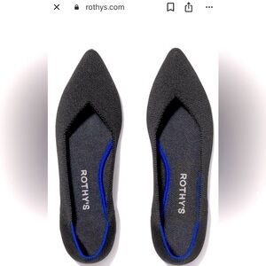 Rothy's Elegant Black Flats with Blue Detail